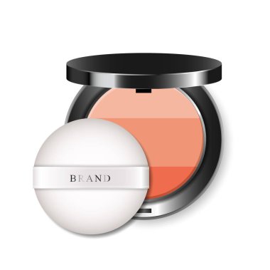 Beyaz arkaplan illüstrasyon vektör tasarımında modern yanak kızarması reklamları