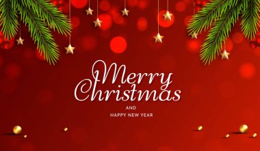 Noel ve mutlu yeni yıl afişleri, parlak ışıklar çelenkler, Noel ağacı ve web sitesi şablonu için altın yıldız. Şık Noel tebrik kartı. vektör tasarımı.