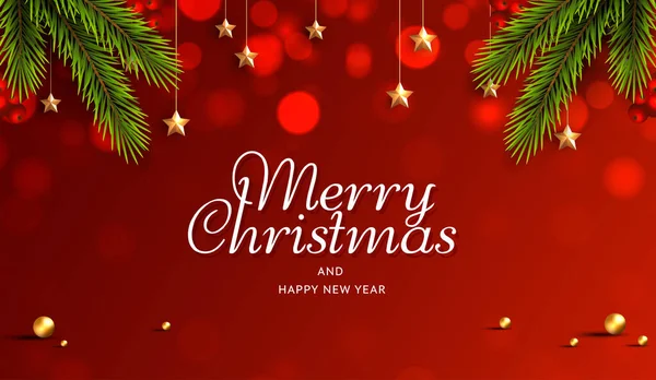Noel ve mutlu yeni yıl afişleri, parlak ışıklar çelenkler, Noel ağacı ve web sitesi şablonu için altın yıldız. Şık Noel tebrik kartı. vektör tasarımı.