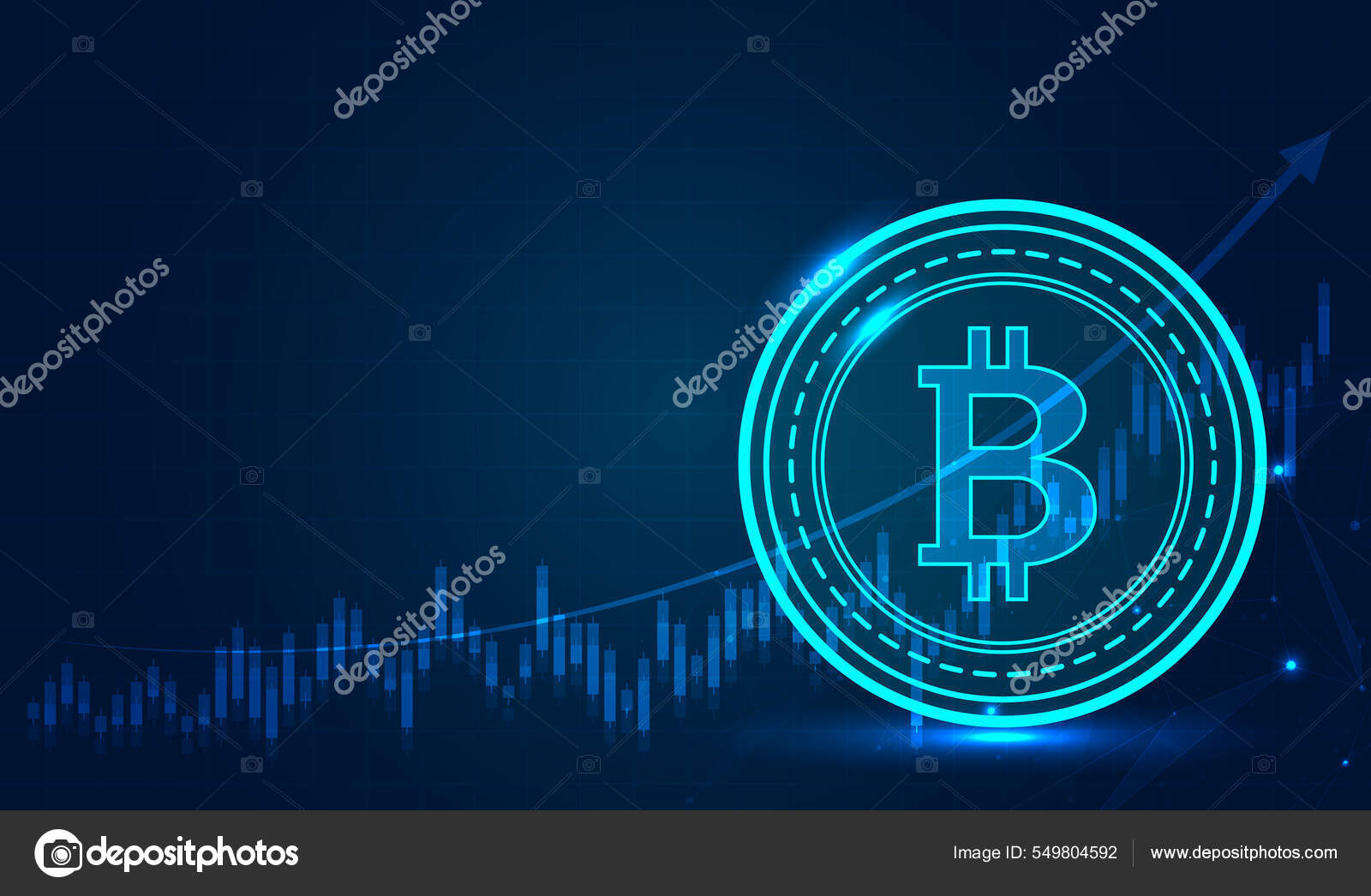 Bitcoin Crecimiento Acciones Negocios Gráfico Muestra Fuerte Aumento Precio  Bitcoin Vector de stock #549804592 de ©pondshutter@yahoo.com