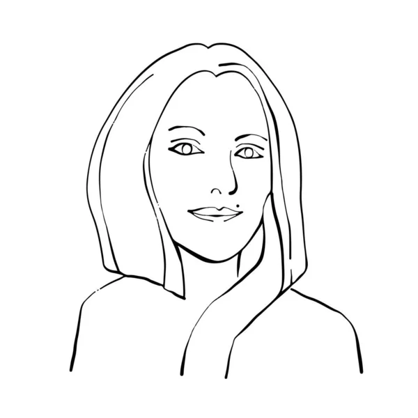 Mujer Dibujo Línea Cara Moderno Abstracto Minimalista Cara Las Mujeres — Vector de stock