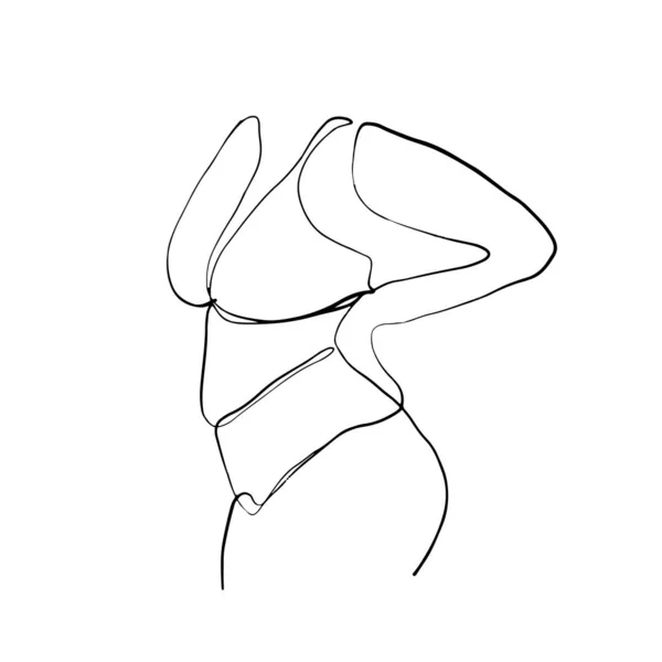 Dibujo Línea Corporal Mujer Rostro Moderno Minimalista Abstracto Las Mujeres — Vector de stock