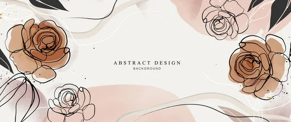 Abstract Art Background Creative Flowers Botanical Line Art Wallpaper Brush — Stock Vector