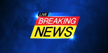Breaking news background business or technology template. breaking news text on dark blue with earth and world map background, TV news show broadcast. vector design.