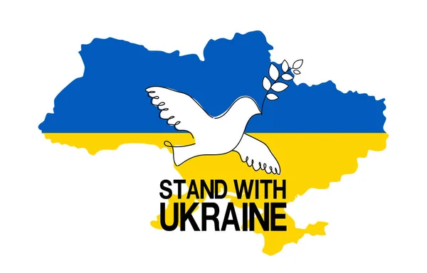 Flag Ukraine Form Dove Peace Concept Peace Ukraine White Background — Wektor stockowy