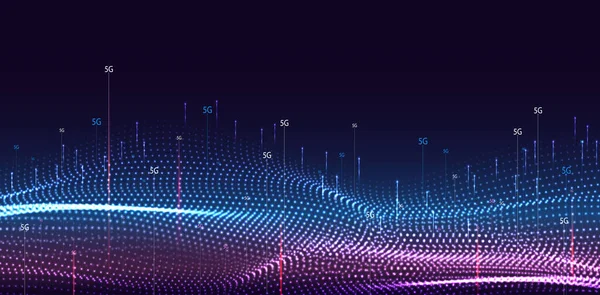 Tecnologia Móvel Dot Line Rede Dados Sem Fio Conceito Tecnologia — Vetor de Stock