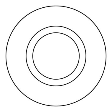 Lastik conta Grommet sızıntı o-ring simgesi yuvarlak siyah renk çizimi katı dış hat biçimi basit resim