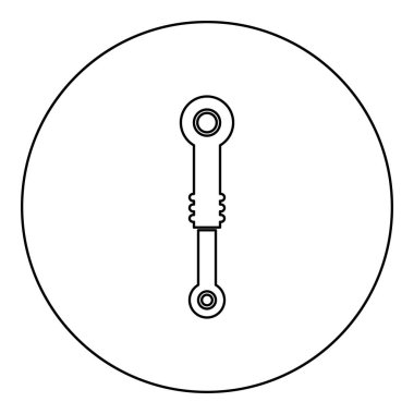 Emici süspansiyon simgesini yuvarlak siyah renk vektör illüstrasyonu katı dış hat biçimi basit bir resimde göster