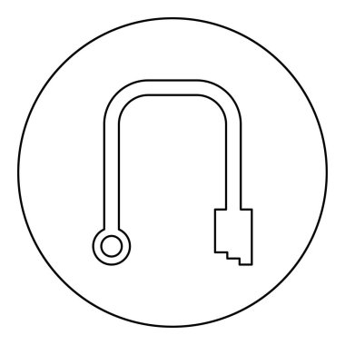 Dairesel siyah renk vektör illüstrasyonundaki dal boru simgesi katı dış hat biçimi basit resim
