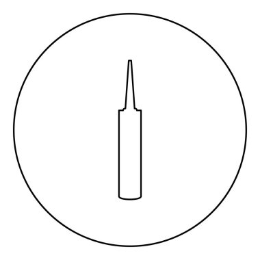 Silicone Poliüretan köpük simgesi dairesel yuvarlak siyah renk vektör ilüstrasyonu katı dış hat biçimi basit resim