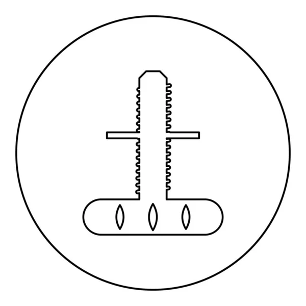 Verstelbare Steun Meubels Benen Pictogram Cirkel Ronde Zwarte Kleur Vector — Stockvector