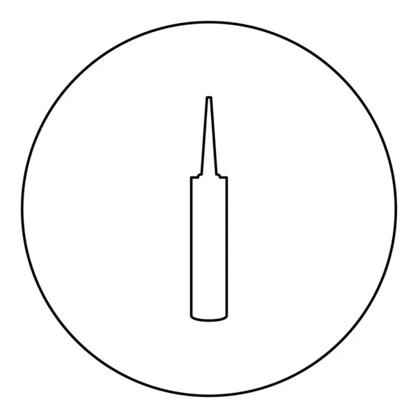 圆形圆形黑色矢量的密封胶硅胶聚氨酯泡沫图标实心轮廓风格简图 — 图库矢量图片