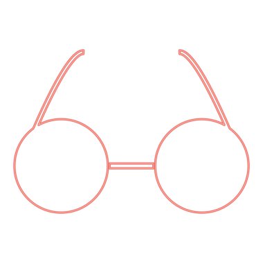 Neon gözlükleri kırmızı renk vektör illüstrasyonuName