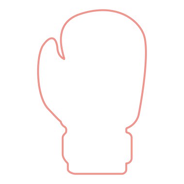 Neon boks eldiveni kırmızı renk vektör illüstrasyonuName