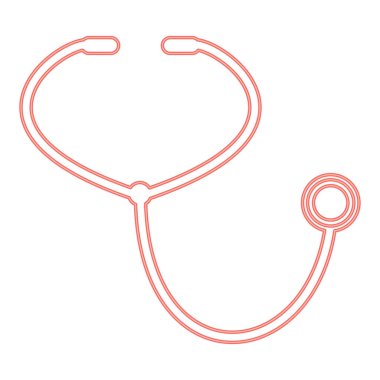 Neon steteskop kırmızı renk vektör illüstrasyonuName