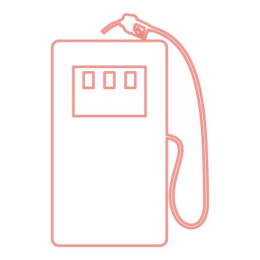 Neon gaz tasarımı kırmızı renk vektör illüstrasyonuName