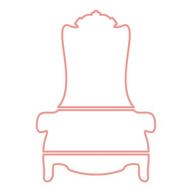 Neon taht kırmızı renk vektör illüstrasyon düz stil ışık resmi