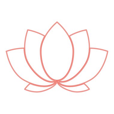 Neon lotus kırmızı renk vektör illüstrasyonuName