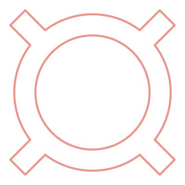 Neon bilgisayar sembolü herhangi bir para birimi kırmızı renk vektör illüstrasyonu düz stil ışık resmi