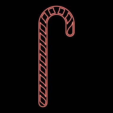 Neon şeker kamışı kırmızı renk vektör illüstrasyonuName