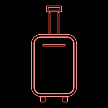 Neon bagaj çantası kırmızı renk vektör illüstrasyonuName