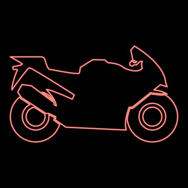 Neon motosiklet kırmızı renk vektör illüstrasyonuName
