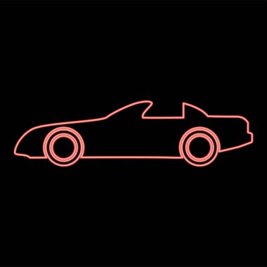 Neon araba kırmızı renk vektör illüstrasyonuName