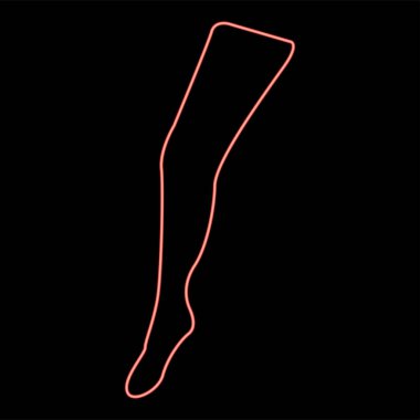 Neon güzellik bacağı kırmızı renk vektör illüstrasyonuName