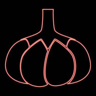 Neon sarımsak kırmızısı renk vektör illüstrasyonuName