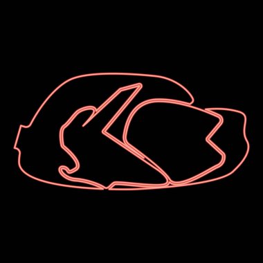 Neon kızarmış tavuk yemeği kırmızı renk vektör illüstrasyonuName