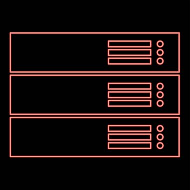 Neon sunucusu kırmızı renk vektörü illüstrasyonuName