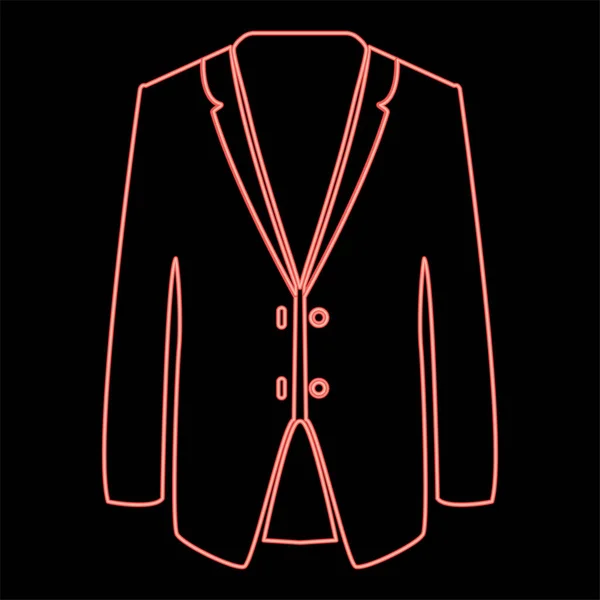 Neon Business Suit Red Color Vector Illustration Flat Style Light — 图库矢量图片