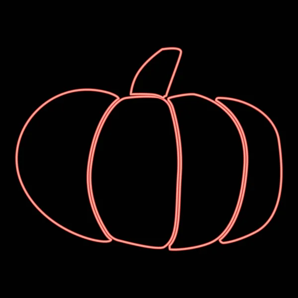 Citrouille Néon Icône Couleur Noire Dans Cercle Contour Vectoriel Illustration — Image vectorielle