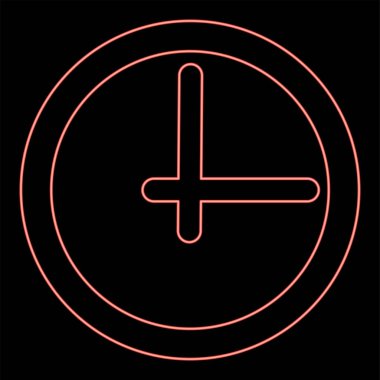 Neon saat kırmızı renk vektör illüstrasyonuName
