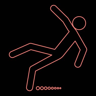 Neon adam kayması kırmızı renk vektör illüstrasyonuName