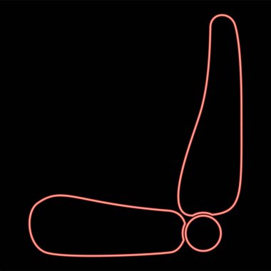 Neon oto koltuğu kırmızı renk vektör illüstrasyonuName