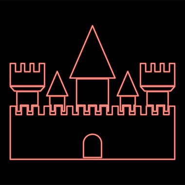 Neon kalesi kırmızı renk vektör illüstrasyonuName