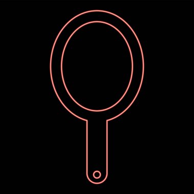 Neon el aynası kırmızı renk vektör illüstrasyonuName