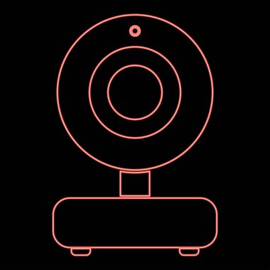 Neon web kamerası kırmızı renk vektör illüstrasyonuName