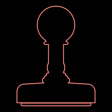 Neon kauçuk pullar kırmızı renk vektör illüstrasyonu düz stil ışık görüntüsü