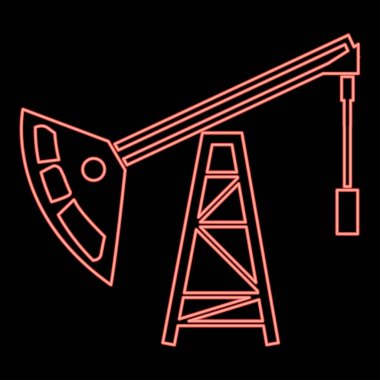Neon petrol platformu kırmızı renk vektör illüstrasyonuName