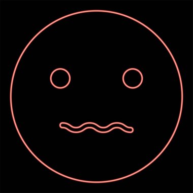 Neon Smiley kırmızı renk vektör illüstrasyonuName