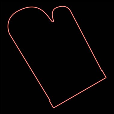 Neon mutfak eldiveni kırmızı renk vektör illüstrasyonuName