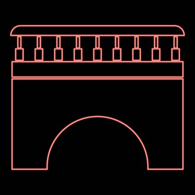 Neon köprüsü kırmızı renk vektörü illüstrasyonuName
