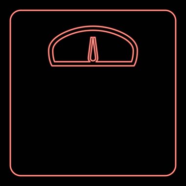 Neon ağırlığı ölçekli kırmızı renk vektör illüstrasyonuName