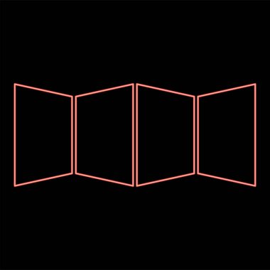 Neon haritası kırmızı renk vektörü çizimi düz biçim ışık resmi