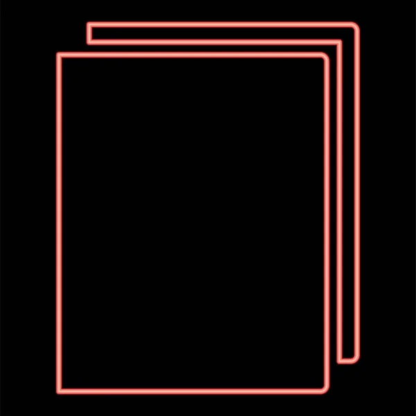 Libro Neón Vector Color Rojo Ilustración Estilo Plano Imagen Luz — Archivo Imágenes Vectoriales