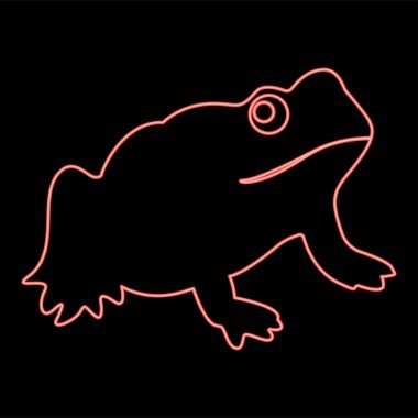 Neon kurbağası kırmızı renk vektörü illüstrasyonuName