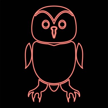 Neon baykuşu kırmızı renk vektör illüstrasyonuName