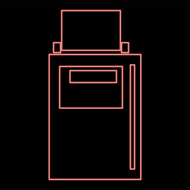 Neon el terminali kırmızı renk vektör illüstrasyonuName